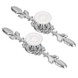 2 Set Drawer Knobs Pull Handles Ceramics Cabinet Cupboard Door Decorative Knobs with Plate for Kitchen Bathroom Office1088D Sunflower
