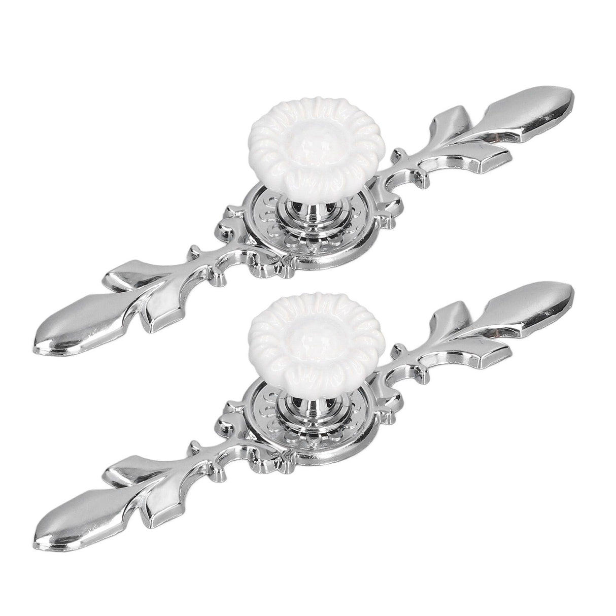 2 Set Drawer Knobs Pull Handles Ceramics Cabinet Cupboard Door Decorative Knobs with Plate for Kitchen Bathroom Office1088D Sunflower