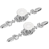 2 Set Drawer Knobs Pull Handles Ceramics Cabinet Cupboard Door Decorative Knobs with Plate for Kitchen Bathroom Office1088D Sunflower - Close-Up Angle