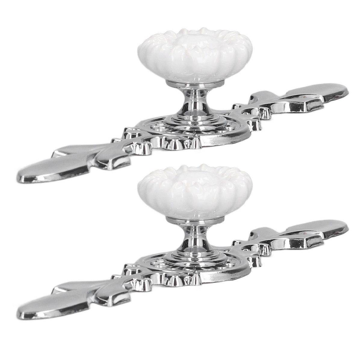 2 Set Drawer Knobs Pull Handles Ceramics Cabinet Cupboard Door Decorative Knobs with Plate for Kitchen Bathroom Office1088D Sunflower