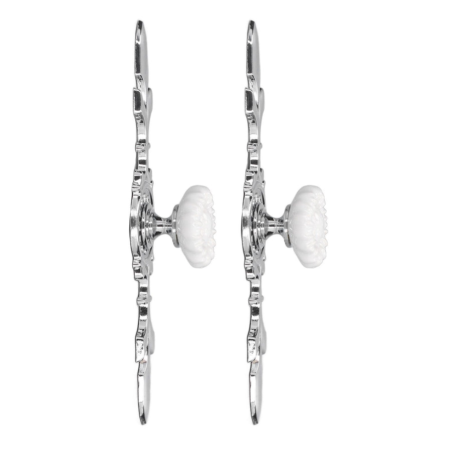 2 Set Drawer Knobs Pull Handles Ceramics Cabinet Cupboard Door Decorative Knobs with Plate for Kitchen Bathroom Office1088D Sunflower
