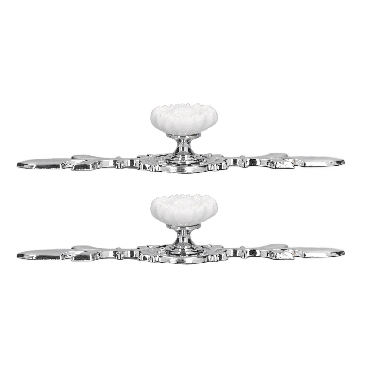 2 Set Drawer Knobs Pull Handles Ceramics Cabinet Cupboard Door Decorative Knobs with Plate for Kitchen Bathroom Office1088D Sunflower