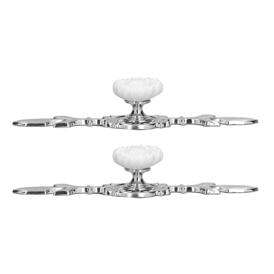 2 Set Drawer Knobs Pull Handles Ceramics Cabinet Cupboard Door Decorative Knobs with Plate for Kitchen Bathroom Office1088D Sunflower