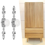 2 Set Drawer Knobs Pull Handles Ceramics Cabinet Cupboard Door Decorative Knobs with Plate for Kitchen Bathroom Office1088D Sunflower