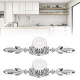 2 Set Drawer Knobs Pull Handles Ceramics Cabinet Cupboard Door Decorative Knobs with Plate for Kitchen Bathroom Office1088D Sunflower