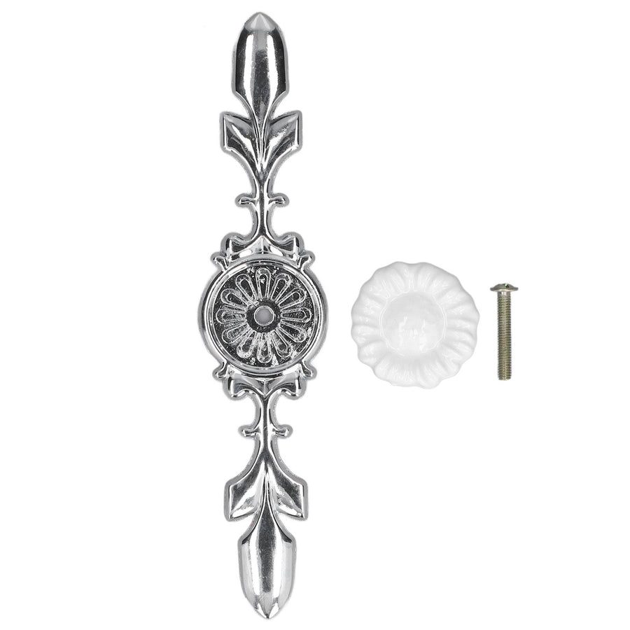2 Set Drawer Knobs Pull Handles Ceramics Cabinet Cupboard Door Decorative Knobs with Plate for Kitchen Bathroom Office1088D Sunflower
