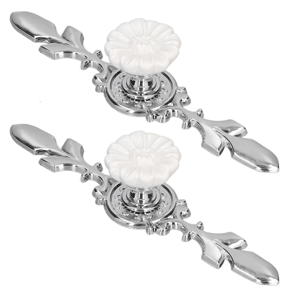 2 Set Drawer Knobs Pull Handles Ceramics Cabinet Cupboard Door Decorative Knobs with Plate for Kitchen Bathroom Office1088D Magnolia