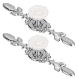 2 Set Drawer Knobs Pull Handles Ceramics Cabinet Cupboard Door Decorative Knobs with Plate for Kitchen Bathroom Office1088D Magnolia - Front View