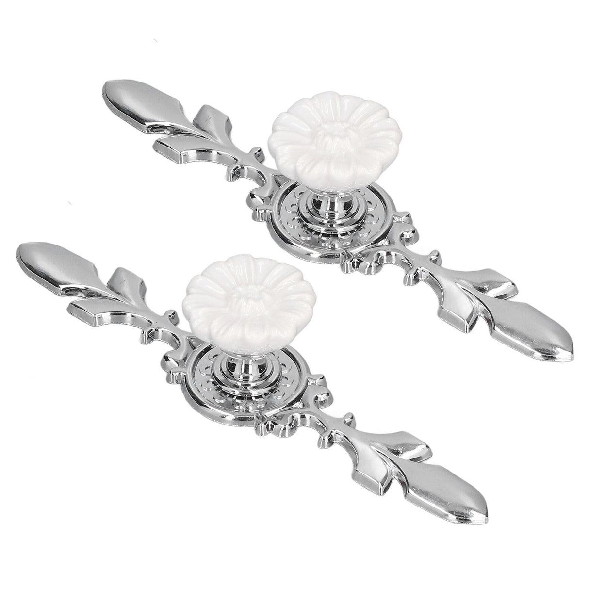 2 Set Drawer Knobs Pull Handles Ceramics Cabinet Cupboard Door Decorative Knobs with Plate for Kitchen Bathroom Office1088D Magnolia