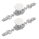 2 Set Drawer Knobs Pull Handles Ceramics Cabinet Cupboard Door Decorative Knobs with Plate for Kitchen Bathroom Office1088D Magnolia - Top-Down View