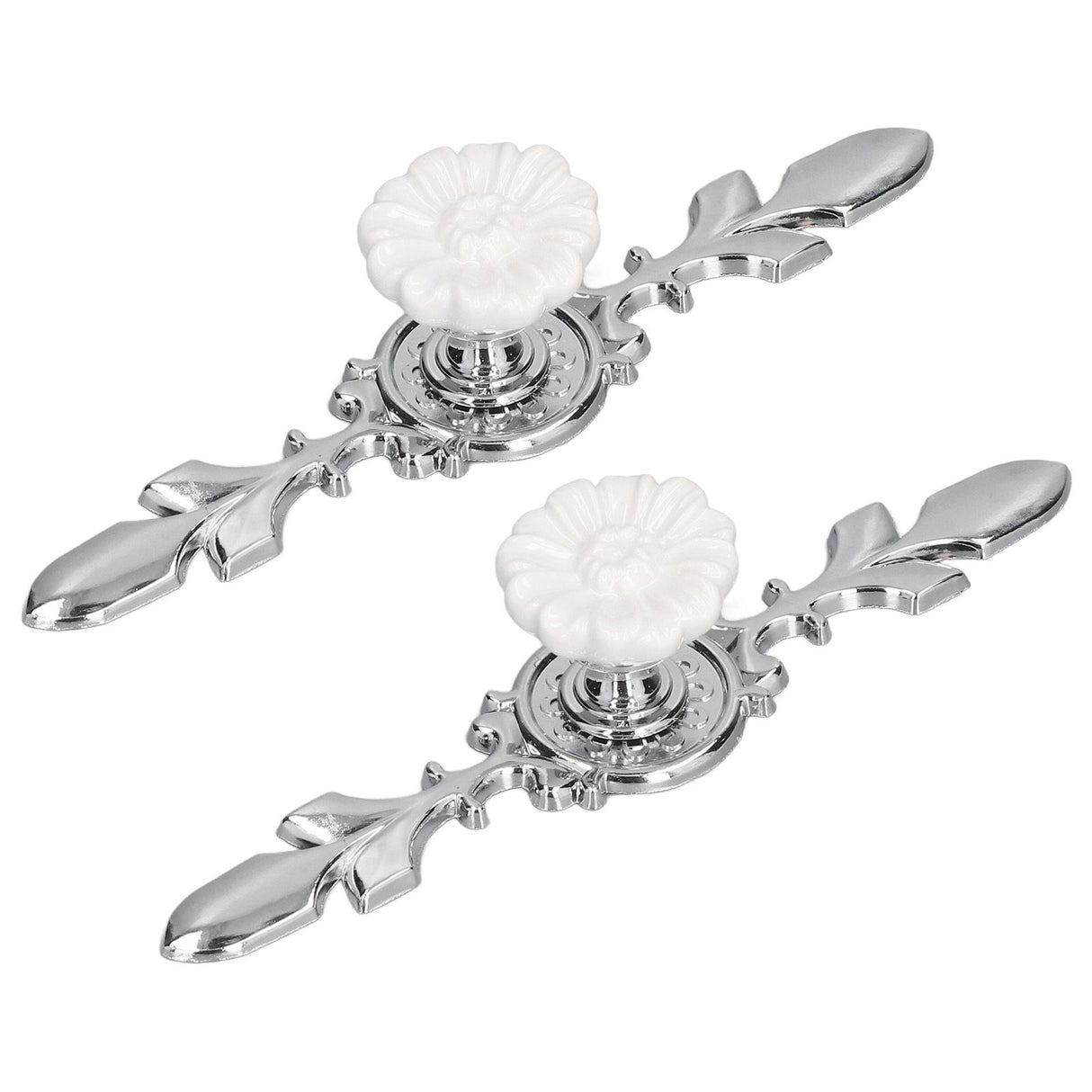 2 Set Drawer Knobs Pull Handles Ceramics Cabinet Cupboard Door Decorative Knobs with Plate for Kitchen Bathroom Office1088D Magnolia