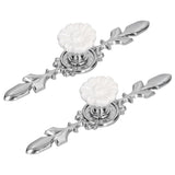 2 Set Drawer Knobs Pull Handles Ceramics Cabinet Cupboard Door Decorative Knobs with Plate for Kitchen Bathroom Office1088D Magnolia