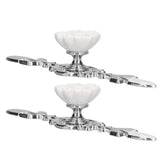 2 Set Drawer Knobs Pull Handles Ceramics Cabinet Cupboard Door Decorative Knobs with Plate for Kitchen Bathroom Office1088D Magnolia - Extra Image