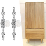 2 Set Drawer Knobs Pull Handles Ceramics Cabinet Cupboard Door Decorative Knobs with Plate for Kitchen Bathroom Office1088D Magnolia - Extra Image