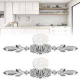 2 Set Drawer Knobs Pull Handles Ceramics Cabinet Cupboard Door Decorative Knobs with Plate for Kitchen Bathroom Office1088D Magnolia - Extra Image