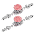 2 Set Drawer Knobs Pull Handles Ceramics Cabinet Decorative Knobs with Plate for Kitchen Bathroom Office Decoration1088D Sunflower