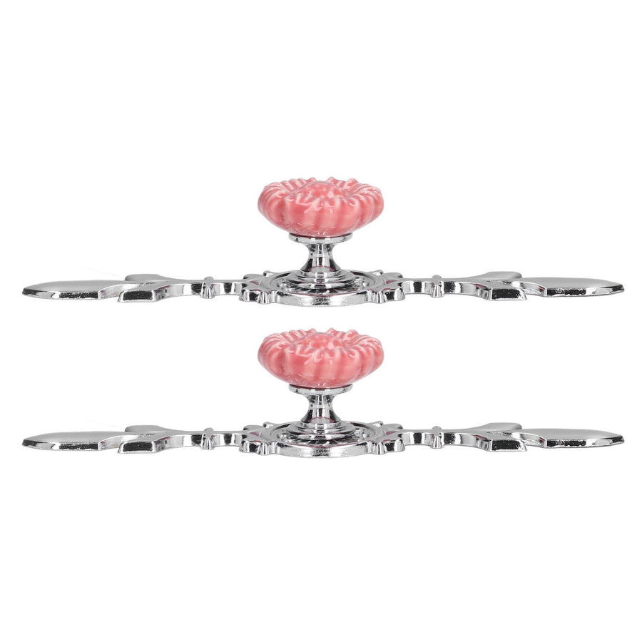 2 Set Drawer Knobs Pull Handles Ceramics Cabinet Decorative Knobs with Plate for Kitchen Bathroom Office Decoration1088D Sunflower
