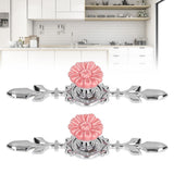 2 Set Drawer Knobs Pull Handles Ceramics Cabinet Decorative Knobs with Plate for Kitchen Bathroom Office Decoration1088D Sunflower - Extra Image