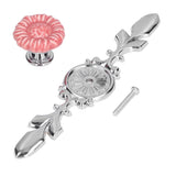 2 Set Drawer Knobs Pull Handles Ceramics Cabinet Decorative Knobs with Plate for Kitchen Bathroom Office Decoration1088D Sunflower