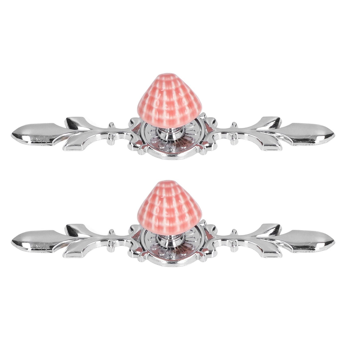 2 Set Drawer Knobs Pull Handles Ceramics Cabinet Decorative Knobs with Plate for Kitchen Bathroom Office Decoration1088D Shell
