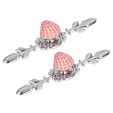 2 Set Drawer Knobs Pull Handles Ceramics Cabinet Decorative Knobs with Plate for Kitchen Bathroom Office Decoration1088D Shell