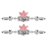 2 Set Drawer Knobs Pull Handles Ceramics Cabinet Decorative Knobs with Plate for Kitchen Bathroom Office Decoration1088D Sea Star - Low Angle