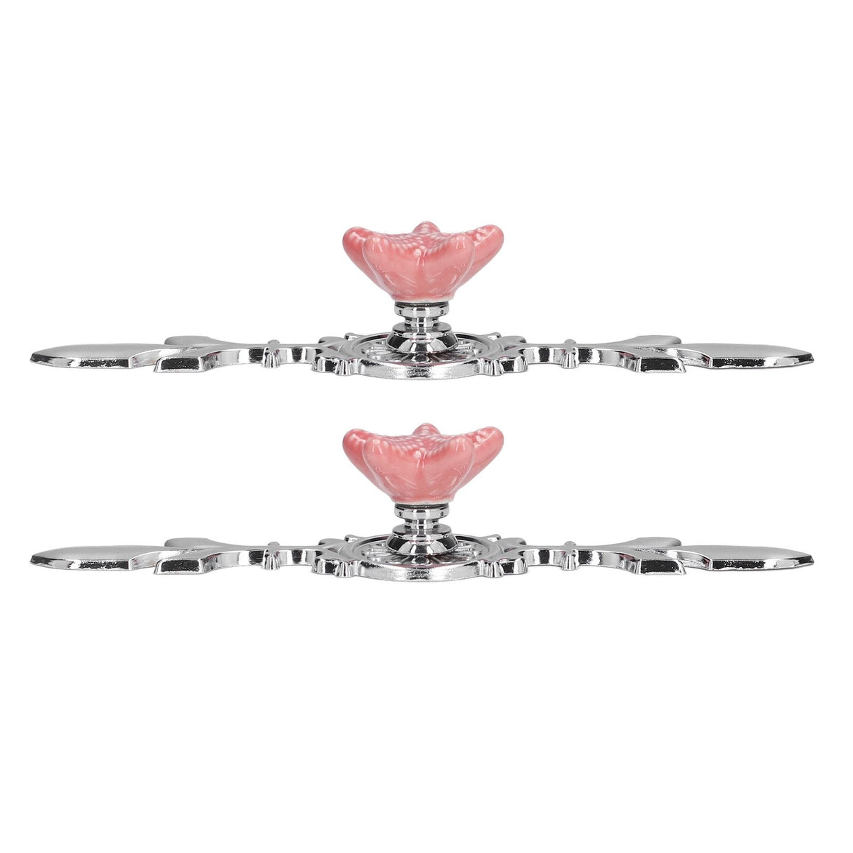 2 Set Drawer Knobs Pull Handles Ceramics Cabinet Decorative Knobs with Plate for Kitchen Bathroom Office Decoration1088D Sea Star