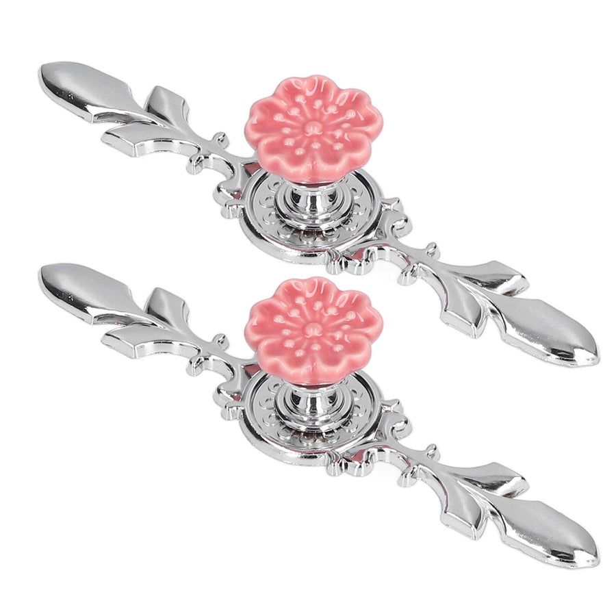 2 Set Drawer Knobs Pull Handles Ceramics Cabinet Decorative Knobs with Plate for Kitchen Bathroom Office Decoration1088D Magnolia