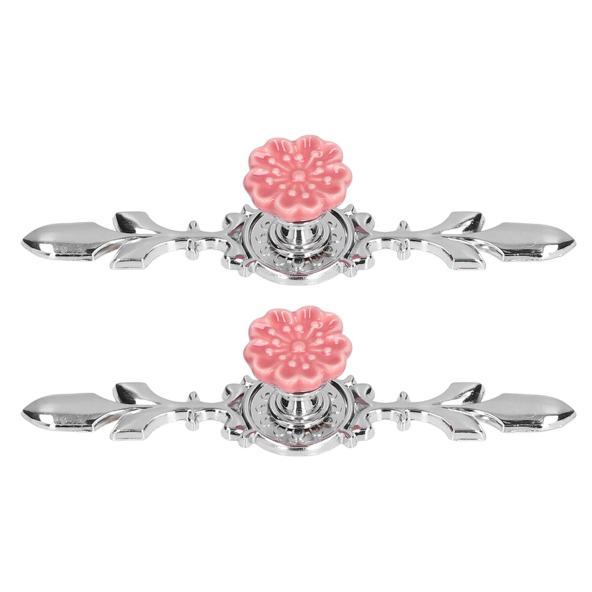 2 Set Drawer Knobs Pull Handles Ceramics Cabinet Decorative Knobs with Plate for Kitchen Bathroom Office Decoration1088D Magnolia