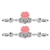 2 Set Drawer Knobs Pull Handles Ceramics Cabinet Decorative Knobs with Plate for Kitchen Bathroom Office Decoration1088D Magnolia