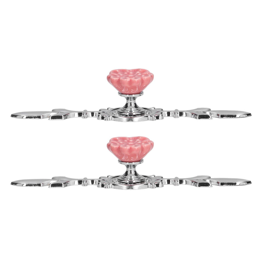 2 Set Drawer Knobs Pull Handles Ceramics Cabinet Decorative Knobs with Plate for Kitchen Bathroom Office Decoration1088D Magnolia
