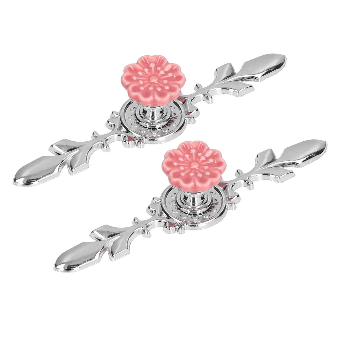 2 Set Drawer Knobs Pull Handles Ceramics Cabinet Decorative Knobs with Plate for Kitchen Bathroom Office Decoration1088D Magnolia