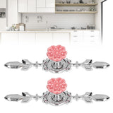 2 Set Drawer Knobs Pull Handles Ceramics Cabinet Decorative Knobs with Plate for Kitchen Bathroom Office Decoration1088D Magnolia