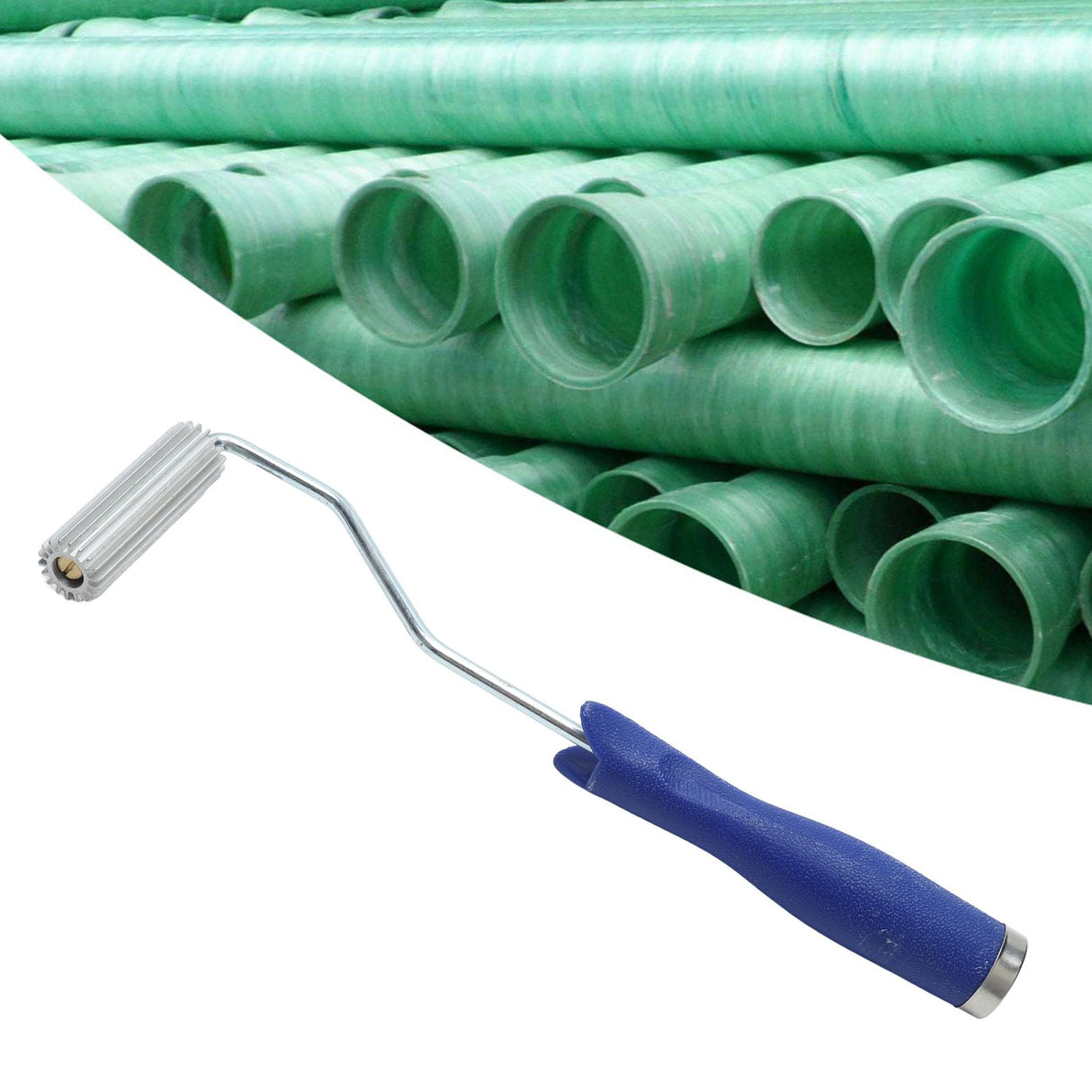 Fiberglass Roller Fine Workmanship Comfortable Hold Ergonomic Design Wooden Handle Fiberglass Roller Tool
