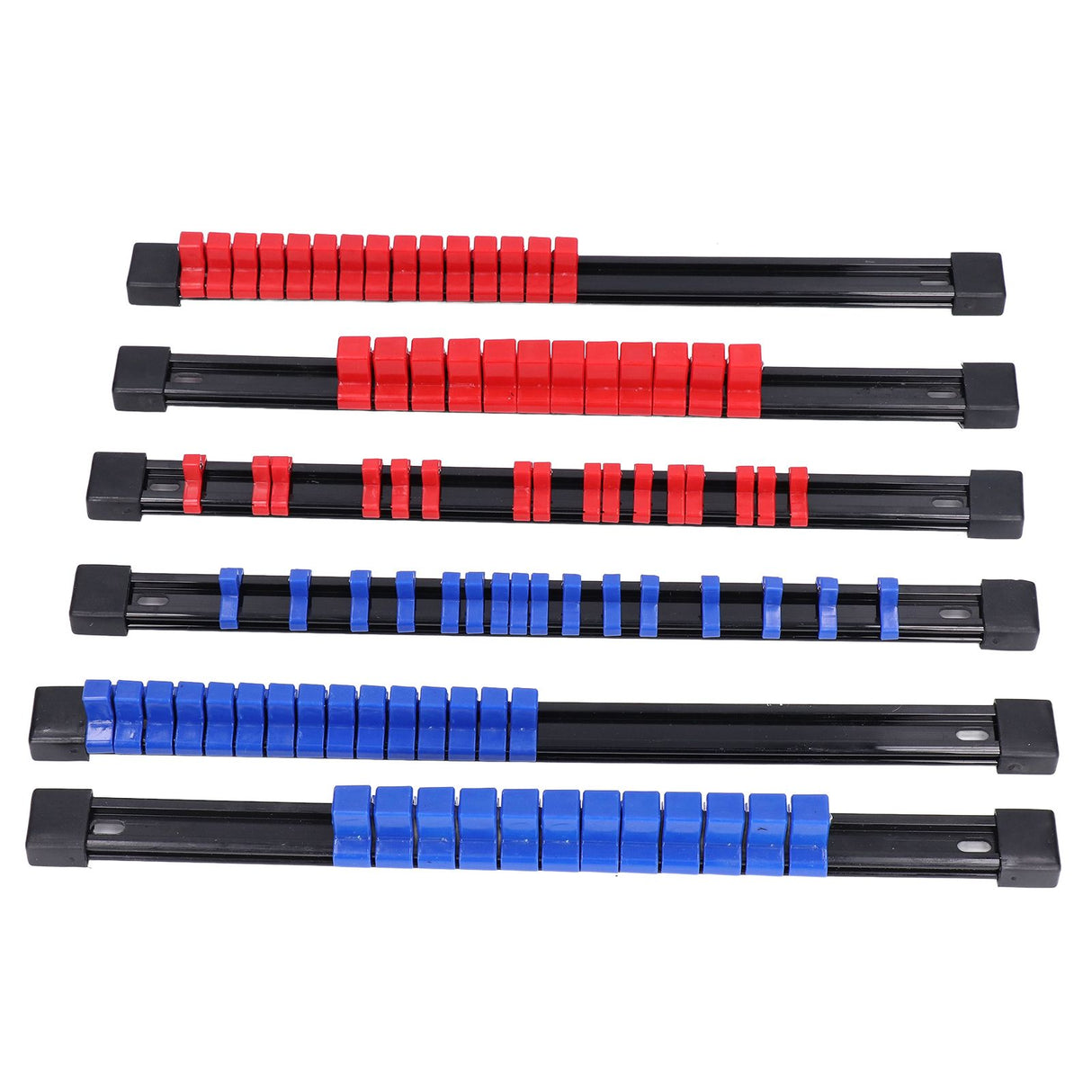 6pcs Socket Organizer Tray Multipurpose ABS 1/4in 3/8in 1/2in Auto Repairing Tools