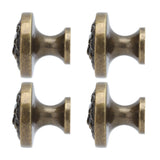 4Set Lion Head Zinc Alloy Cabinet Door Handle Modern Antique Cartoon Solid Drawer Pull Circular Single Hole Buckle Hand399 Lion Head Bronze - Top-Down View