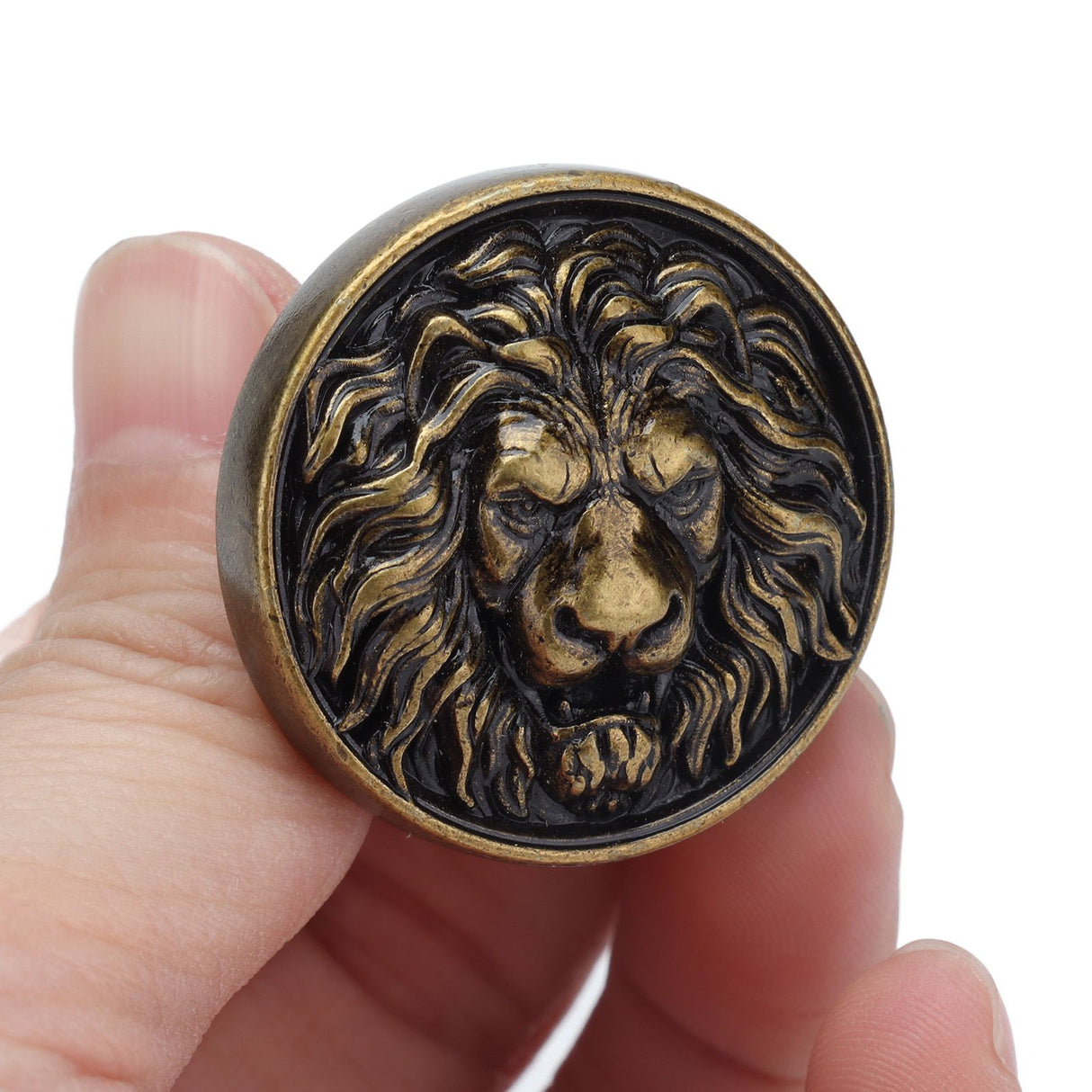 4Set Lion Head Zinc Alloy Cabinet Door Handle Modern Antique Cartoon Solid Drawer Pull Circular Single Hole Buckle Hand399 Lion Head Bronze