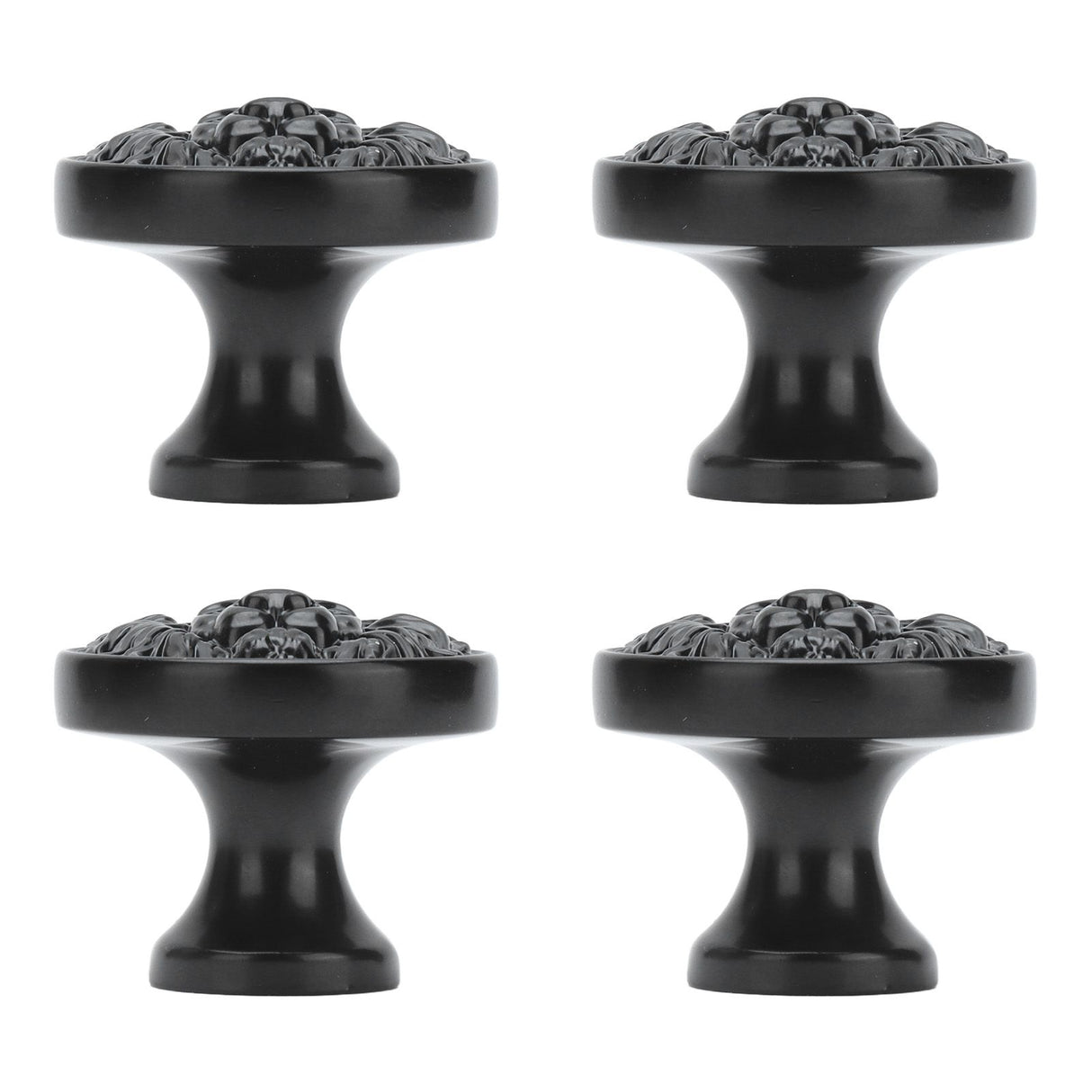 4Set Lion Head Zinc Alloy Cabinet Door Handle Modern Antique Cartoon Solid Drawer Pull Circular Single Hole Buckle Hand399 Lion Head Black