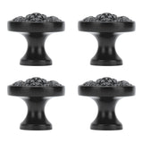 4Set Lion Head Zinc Alloy Cabinet Door Handle Modern Antique Cartoon Solid Drawer Pull Circular Single Hole Buckle Hand399 Lion Head Black