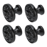 4Set Lion Head Zinc Alloy Cabinet Door Handle Modern Antique Cartoon Solid Drawer Pull Circular Single Hole Buckle Hand399 Lion Head Black - Extra Image