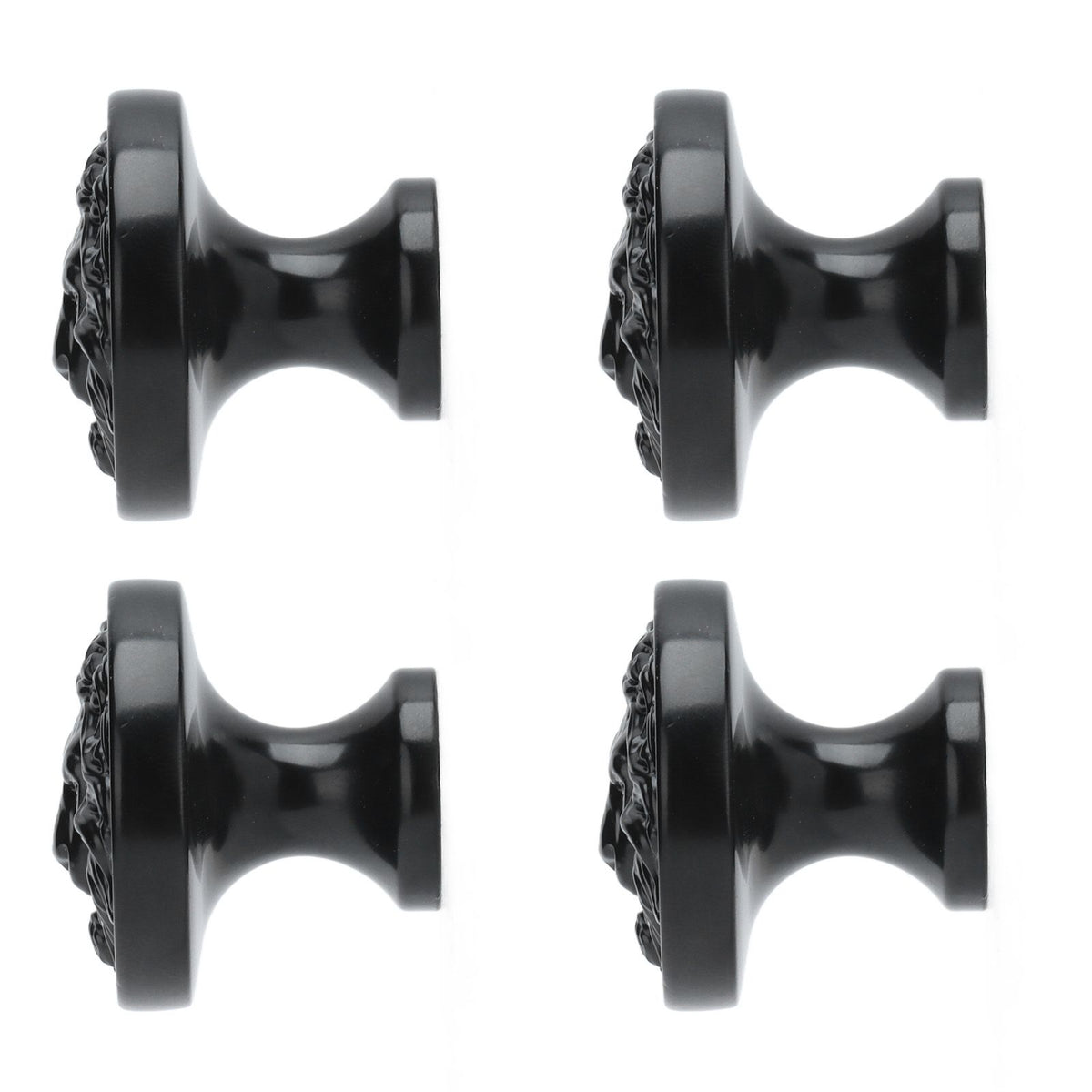 4Set Lion Head Zinc Alloy Cabinet Door Handle Modern Antique Cartoon Solid Drawer Pull Circular Single Hole Buckle Hand399 Lion Head Black