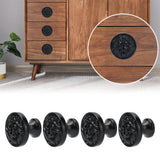 4Set Lion Head Zinc Alloy Cabinet Door Handle Modern Antique Cartoon Solid Drawer Pull Circular Single Hole Buckle Hand399 Lion Head Black - Extra Image