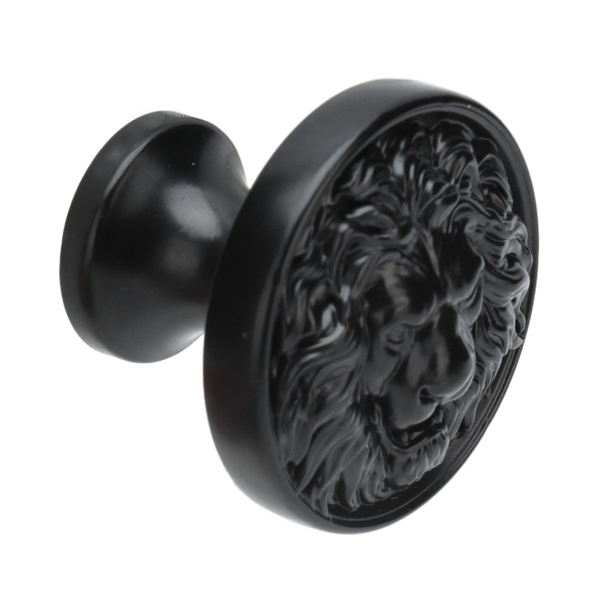 4Set Lion Head Zinc Alloy Cabinet Door Handle Modern Antique Cartoon Solid Drawer Pull Circular Single Hole Buckle Hand399 Lion Head Black