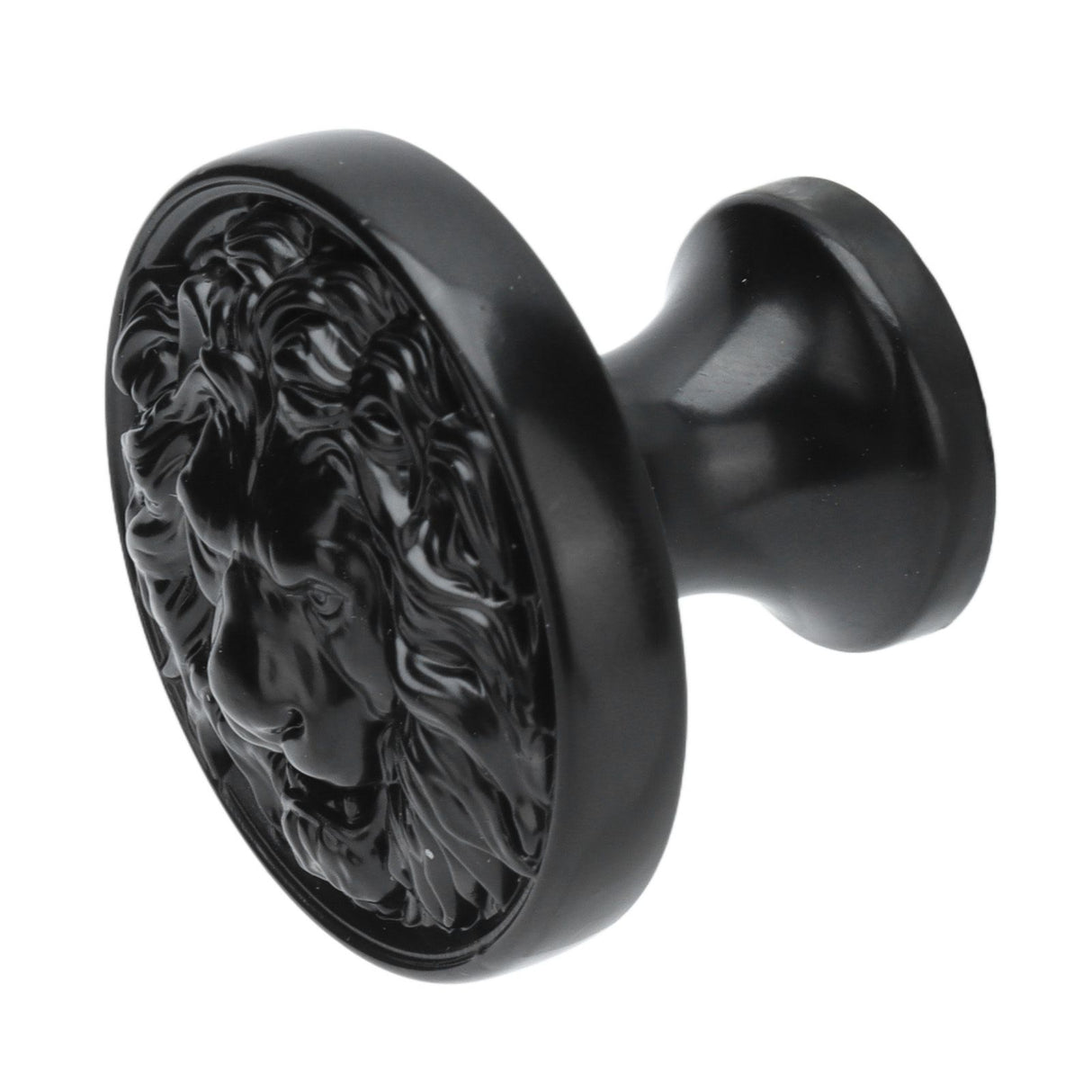 4Set Lion Head Zinc Alloy Cabinet Door Handle Modern Antique Cartoon Solid Drawer Pull Circular Single Hole Buckle Hand399 Lion Head Black