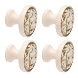 4Set Lion Head Zinc Alloy Cabinet Door Handle Modern Antique Cartoon Solid Drawer Pull Circular Single Hole Buckle Hand399 Lion Head Ivory - Side View