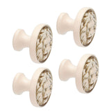 4Set Lion Head Zinc Alloy Cabinet Door Handle Modern Antique Cartoon Solid Drawer Pull Circular Single Hole Buckle Hand399 Lion Head Ivory - Top-Down View
