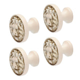 4Set Lion Head Zinc Alloy Cabinet Door Handle Modern Antique Cartoon Solid Drawer Pull Circular Single Hole Buckle Hand399 Lion Head Ivory - Rear View