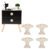 4Set Lion Head Zinc Alloy Cabinet Door Handle Modern Antique Cartoon Solid Drawer Pull Circular Single Hole Buckle Hand399 Lion Head Ivory - Extra Image