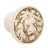 4Set Lion Head Zinc Alloy Cabinet Door Handle Modern Antique Cartoon Solid Drawer Pull Circular Single Hole Buckle Hand399 Lion Head Ivory