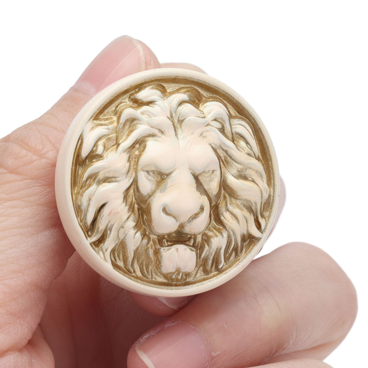 4Set Lion Head Zinc Alloy Cabinet Door Handle Modern Antique Cartoon Solid Drawer Pull Circular Single Hole Buckle Hand399 Lion Head Ivory